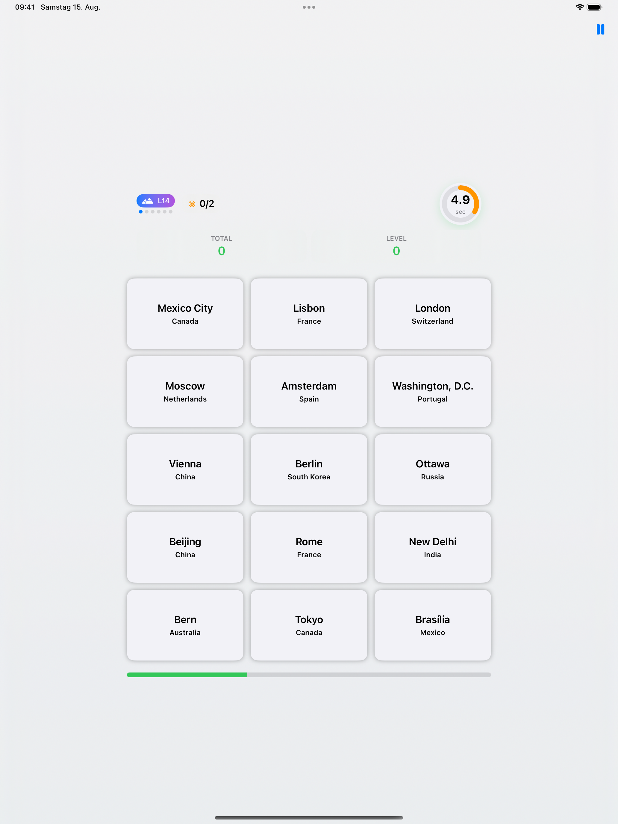 Capitals mode on iPad
