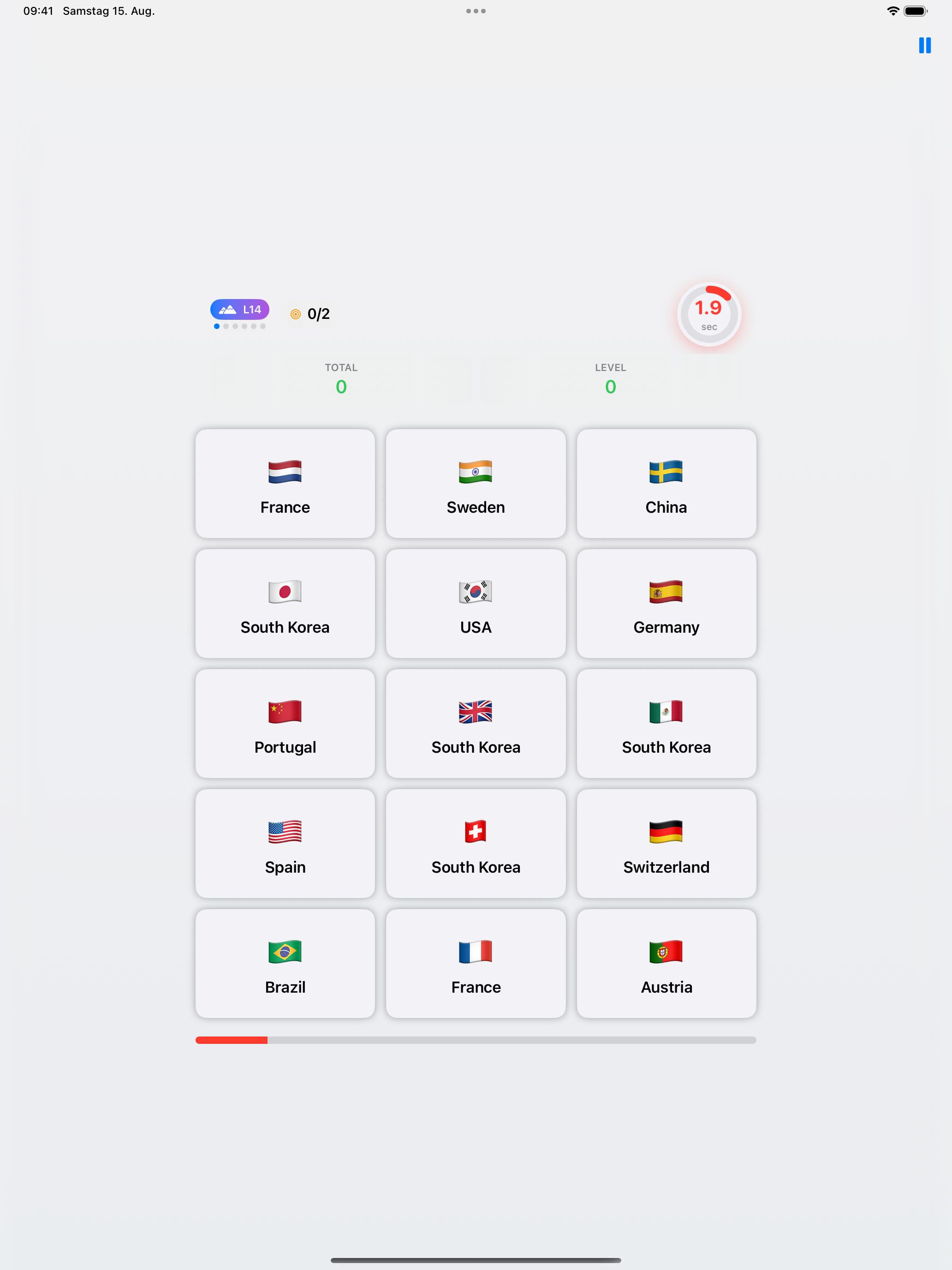 Flags mode on iPad